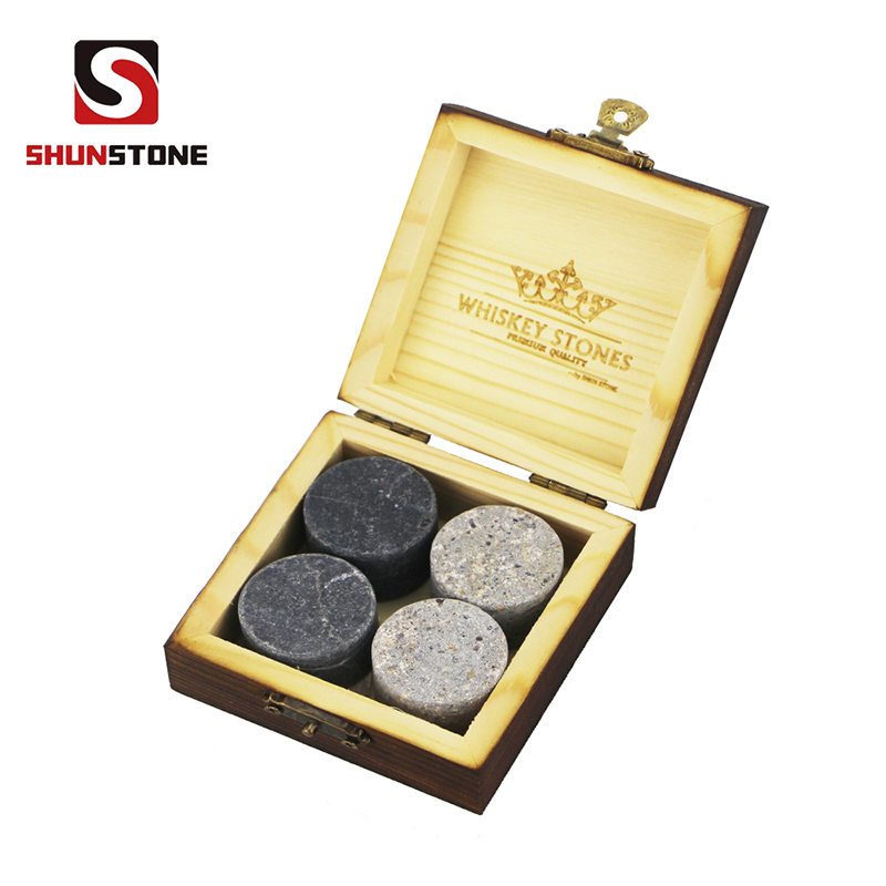 High PerformanceMartini Glass - Special Cylindrical Modeling whiskey stone 4 pcs of high quantity chilling stone with wooed box – Shunstone