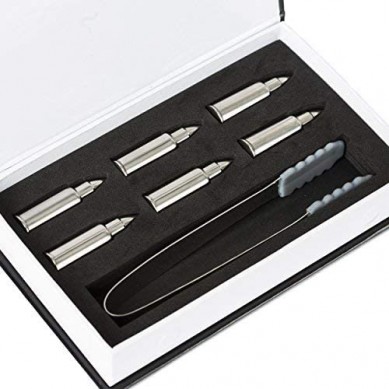 304 stainless steel bullet shape whisky stone  reused whiskey ice cube stone Chilling Stones Gift Set for wine drinking