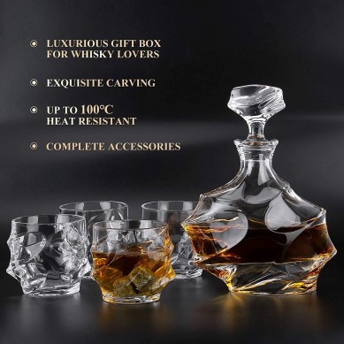 Whiskey Decanter wine Glasses Set with Whiskey Stones Personalized Gifts for Men