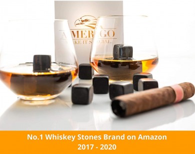 Set of 9 Black Marble Whiskey Rocks Reusable Ice Cubes Gifts for Men Chilling Stones by gift box