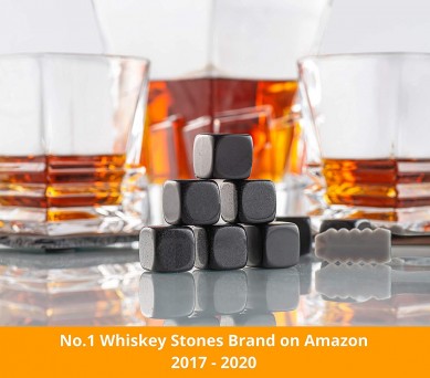 Personalized Wine Glasses whiskey decanter with reusable chilling stone gift set by red wood box