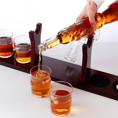 Best selling label glass decanter of gun oversales for drinking