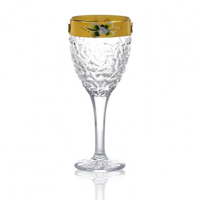 New Painted Gold Enamel Flower Crystal Engraved Goblet Glass Decanter Tequila Liquor Glass Bottle For Whiskey