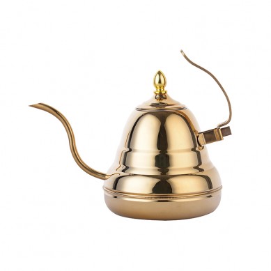 Срібний і золотий кавовий чайник з нержавіючої сталі з заварювачем