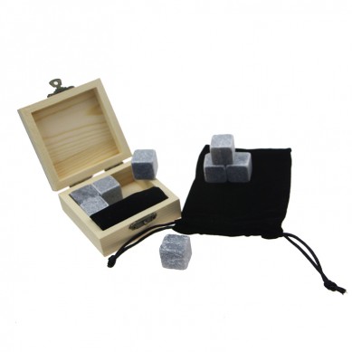Popular 6 pcs of Whisky Stones Cold Rocks For Drinks Natural Granite Whiskey Stones Gift Set