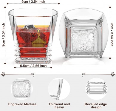 Whisky Glass Bourbon Glass Gift Set Chilling Stainless Steel Ice Cubes Crystal Tumbler gift for men