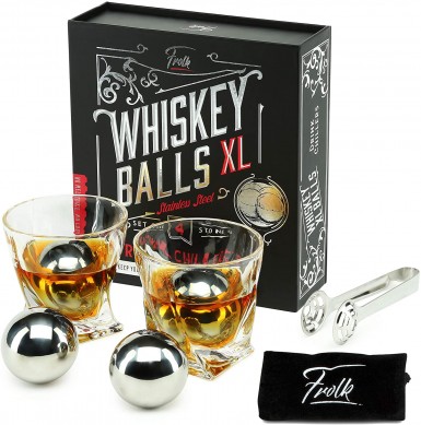 Stainless Whiskey Stone supplier ball shape Metal Whisky Stones reused ice cube Gift Set for Men