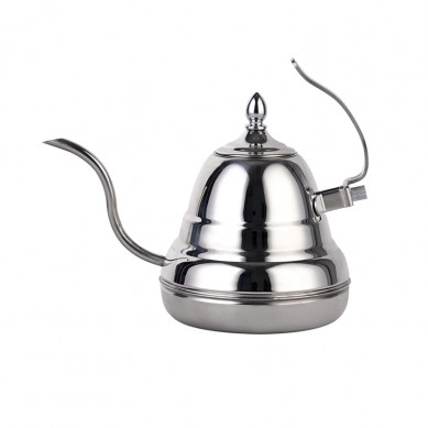Silver and gold coffee stainless steel tea pot with infuser