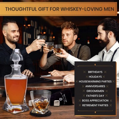 Whiskey Decanter Glass Set Tumbler Highball Glasses for Alcohol drinking