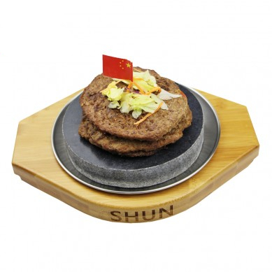 OEM konsepsyon Steak Stone Cooking Stone Mete Round Lava stèk wòch