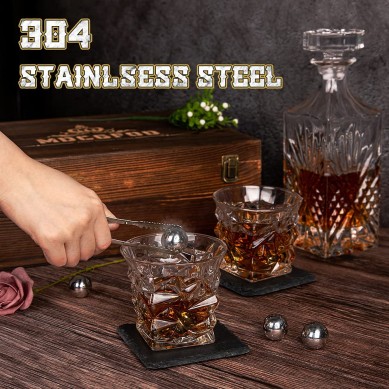 Christmas gift Whiskey Stones  Whiskey Decanter Twisted Whiskey Glasses Stainless Steel Whiskey Balls