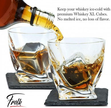 Stainless Steel Whiskey Stones Glasses ChillingTwisted Whiskey Glasses Gift Set