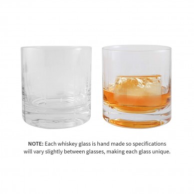 Premium Whiskey Glasses 14 oz Large Scotch Old Fashioned Glasses fits Large Ice Cubes up