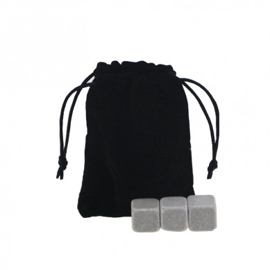 Cheap Natural Whiskey Stones set with Black Velvet bag