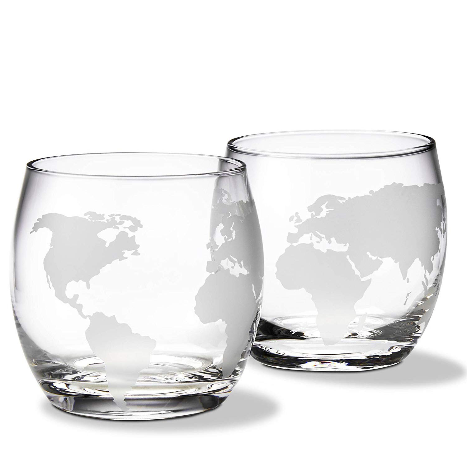 Bottom price Slate - Etched Globe Whiskey Glasses 12 oz Set of 2 – Shunstone