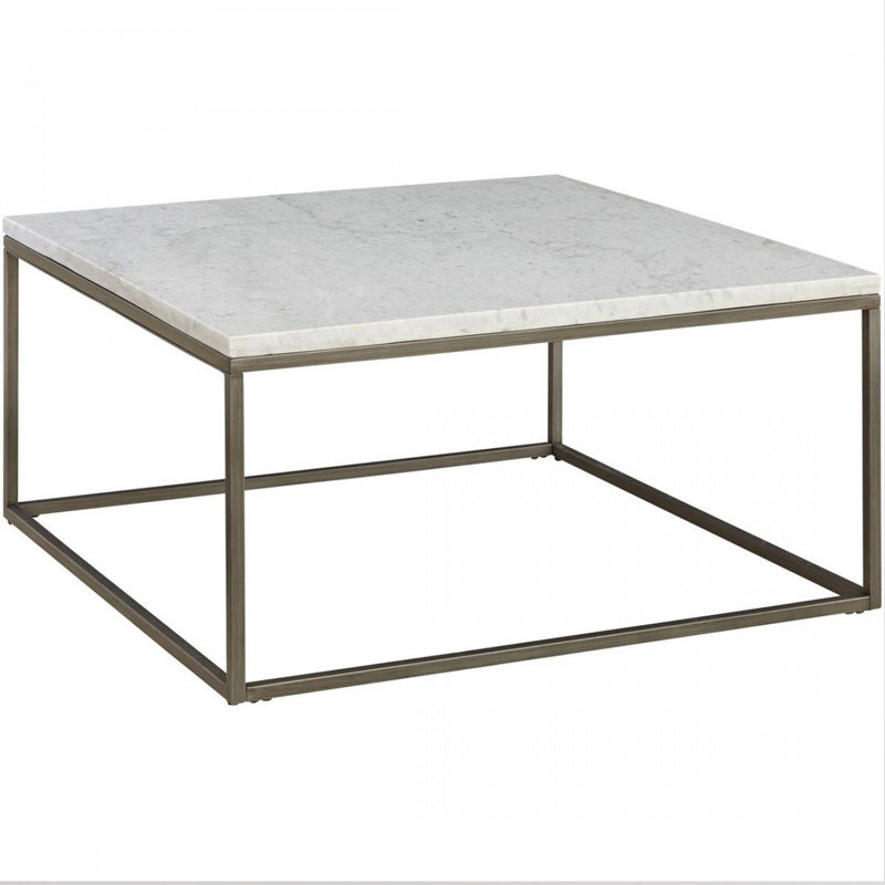 Hot Sale for Large Food Tray - Modern smart marble coffee table in gold metal box frame – Shunstone