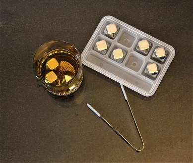Set of 8 stainless steel Whiskey Stones Diamond Shaped Reusable Ice Cubes