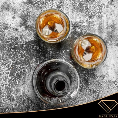 Stainless Steel Ice Cube Gift Set Reusable Metal Ice Cubes Ice Tongs