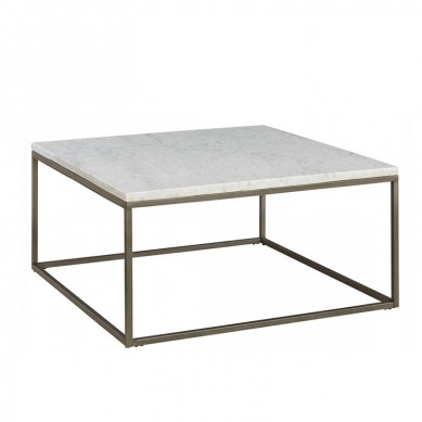 Simple stainless steel gold legs natural marble top coffee table