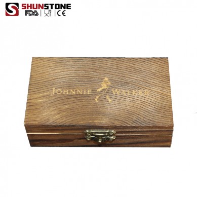 6 pcs of Stainless Steel Whiskey Stones Gift Set with 1 velvet bag  Support Logo Engraving Service