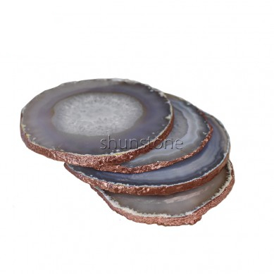 គុណភាពល្អបំផុត Clear Agate Coaster White Color