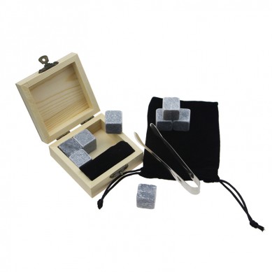 Popular 6 pcs of Whisky Stones Cold Rocks For Drinks Natural Granite Whiskey Stones Gift Set
