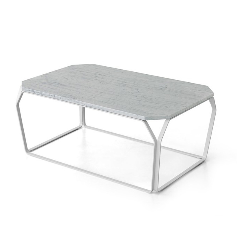 High definition Gray Marble Mosaic - Modern style marble coffee tables with metal legs  – Shunstone