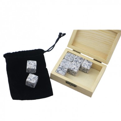 9 pcs of Bar accessories men gift set whiskey stones for party with velvet bag