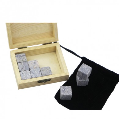 High quantity 9 pcs of Whiskey Stones Gift Set in wood box Great Father’s Day Gift