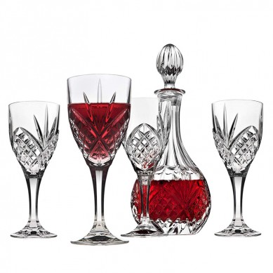 Wine Glasses and Decanter Set 5 Piece