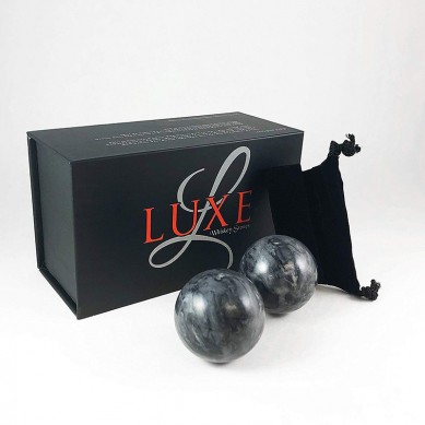 Whiskey Stones Set of 2 Marble Chilling Spheres in Gift Box with Velvet Storage Bag