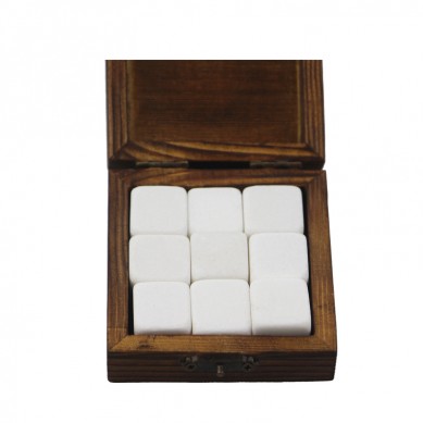 9 inji mai kwakwalwa na Pearl White Wuski Stone Kafa Gift Box chilling Reusable kankara cubes Wuski wa Iyaye