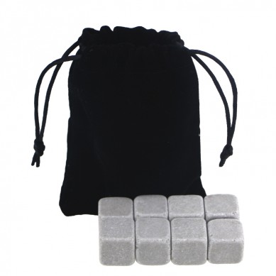 Cheap Natural Whiskey Stones set with Black Velvet bag