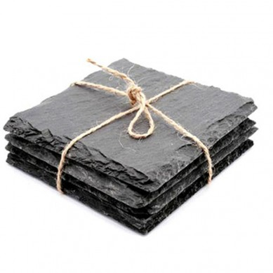 Coaster in Slate material Set of 4 Customized logo gift sets Slate placemats and coasters