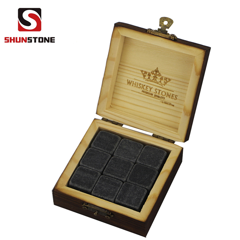 Wholesale Discount Whiskey Glass - Eco-Friendly Feature Whiskey Stone Wine Chiller Whiskey Stones Business Gift In Wood Gift Case High Quality Wood Box Gift Set – Shunstone