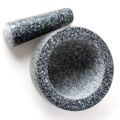 SHUNSTONE Premium Solid Granite Stone Mortar and Pestle Large 14cm