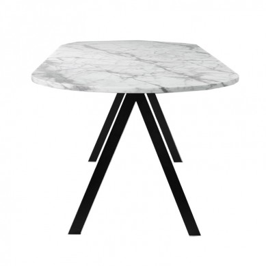 Simple luxury modern living room metal frame stainless steel white marble top round coffee side table