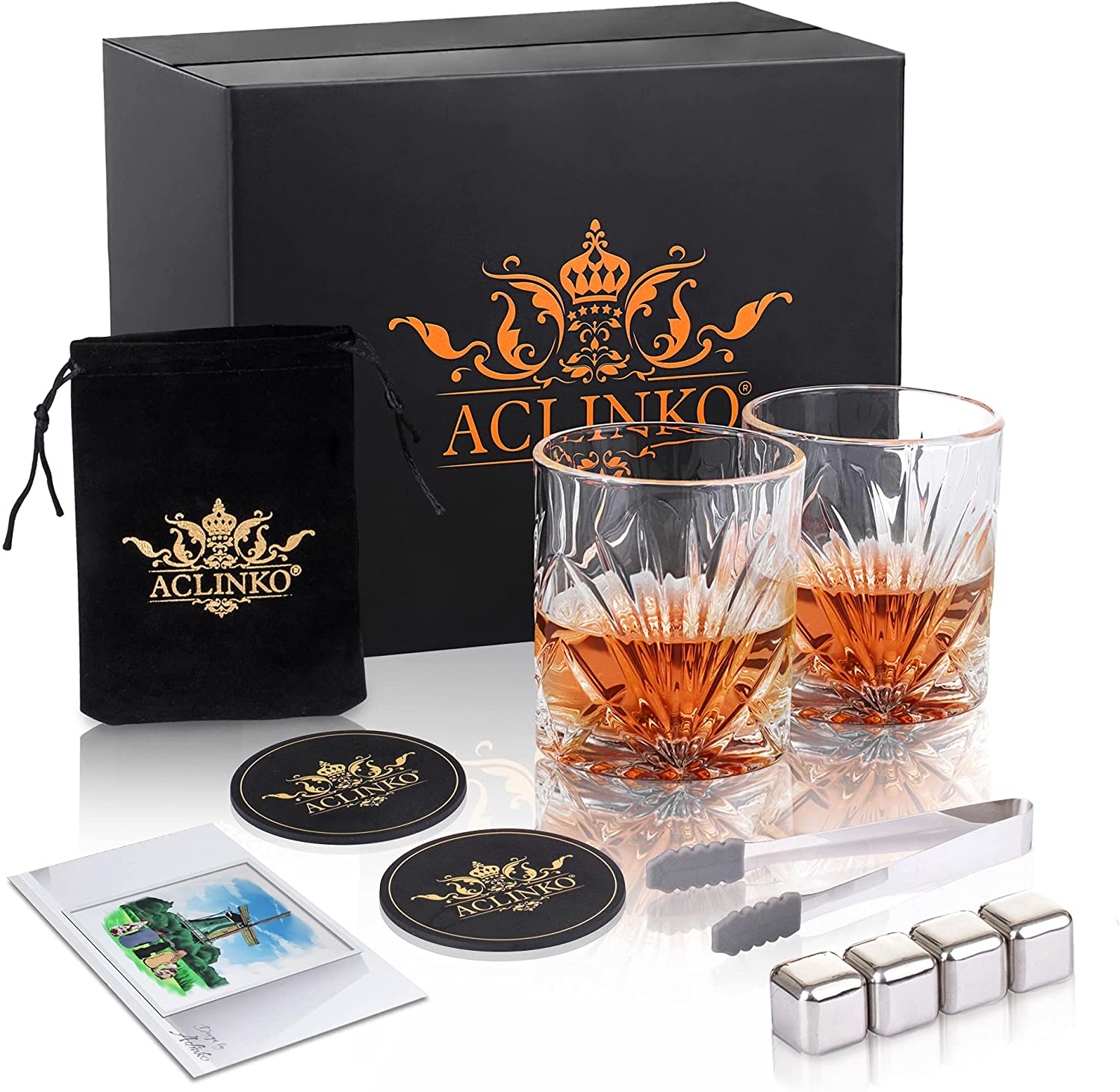 professional factory for Engraved Whiskey Stones - Lowball Glasses for Scotch Bourbon Whiskey Rocks Stainless Steel Chilling Stones Gift for Men – Shunstone