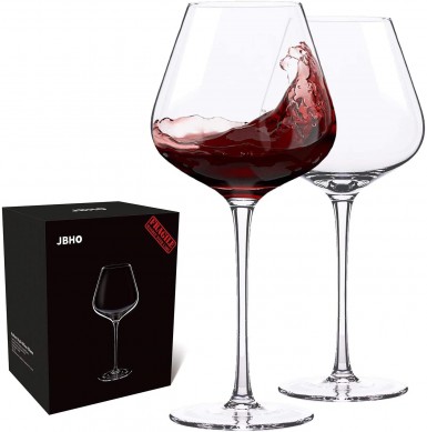 Amazon hot selling Italian Style Crystal Wine Glasses  Lead Free Premium Crystal Clear Glass Gift Box