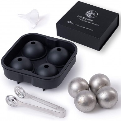 Ball shape Large Whiskey chilling stones ice mold gift set in magnetic box