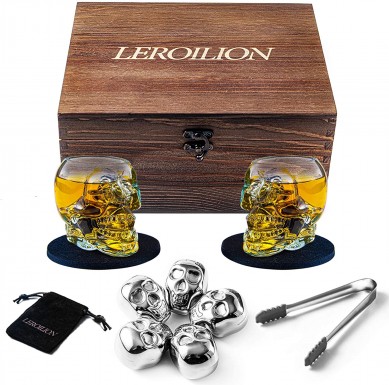 Stainless Steel Skull Whiskey Stones Handcraft Skull Whiskey Glasses Gift For Anniversary