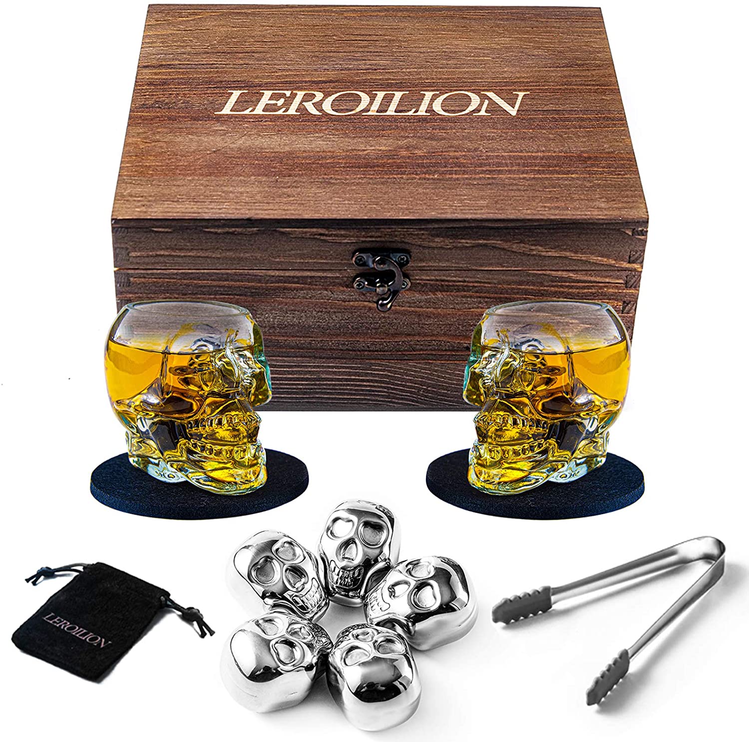 Skull Whiskey Stones Stainless Steel