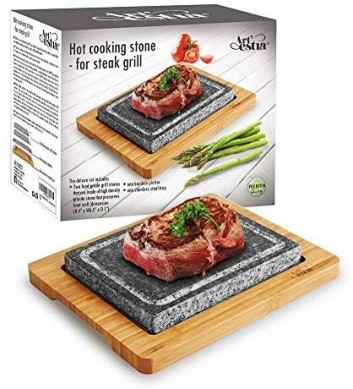 Cooking Stones Double steak Stones in One Sizzling Hot Stone Set for cooking