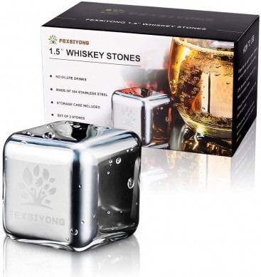 Whiskey Stones Gift Set For Men Whisky Ice Balls of Steel Whiskey Chillers