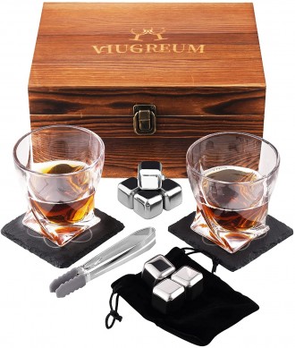 Whiskey Glass Set Whisky Rocks Cooling Stone Men’s Whiskey Gift Set