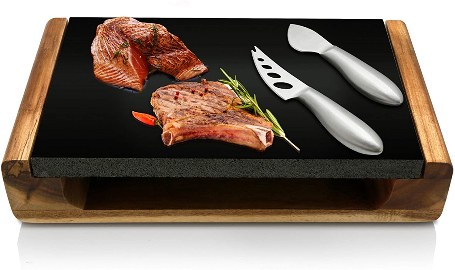 Factory Free sample Steak Stone Set - Hot selling steak stone Food Serving Platter Set Lava Rock for Cooking – Shunstone