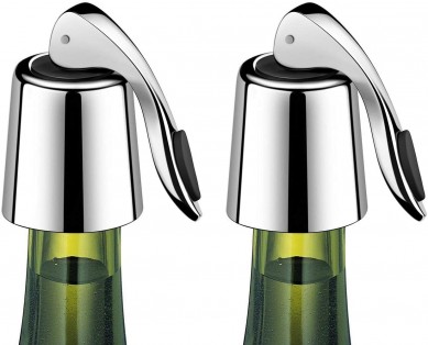 Wine Bottle Stopper Stainless Steel Reusable Bottle Sealer Best Gift Accessories