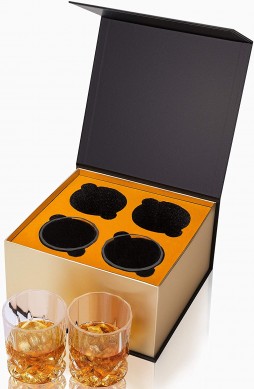 China manufacture OEM Old Fashioned Whiskey Glasses with Luxury Box 10 Oz Rocks Barware For drinks