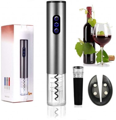 Electric Wine Opener Wine Bottle Opener Stainless Steel Corkscrew Kit with Foil Cutter