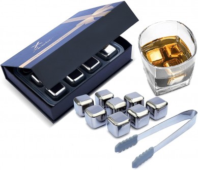 Stainless Steel Whiskey stones Premium Gift Box Reusable Whisky Metal Ice Cubes Ideal Gift for Men